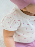 Organic Pearl Petal Sleeve Bodysuit - Floral/Punch