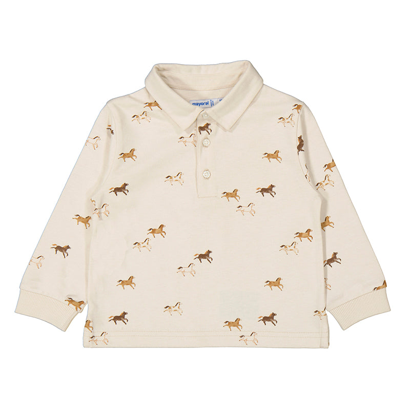 Mayoral - Long Sleeve Polo - Horses