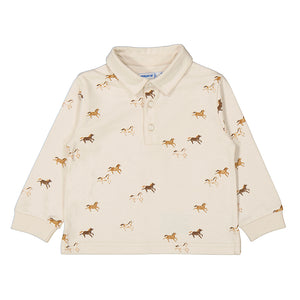 Mayoral - Long Sleeve Polo - Horses