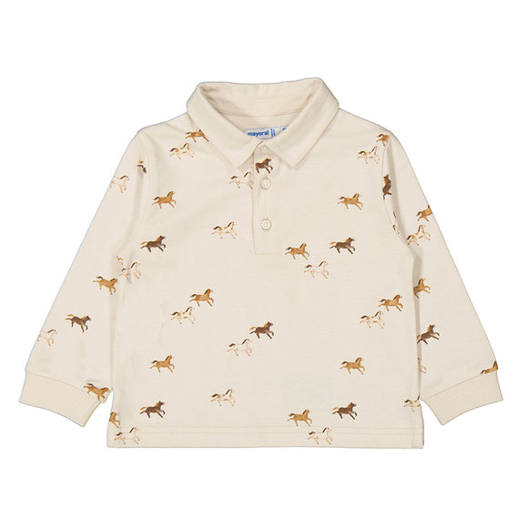 Mayoral - Long Sleeve Polo - Horses
