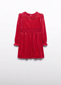 Abel & Lula - Pleated Knit Dress - Red