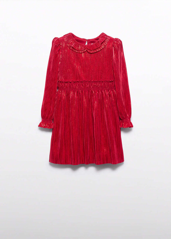 Abel & Lula - Pleated Knit Dress - Red