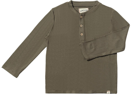 Adams Ribbed Henley - Army