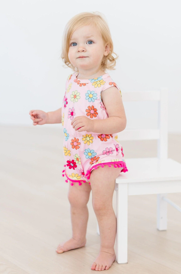 Pom Pom Romper - Cool Vibes