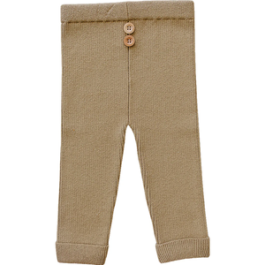 Organic Cotton Knit Leggings - Toffee