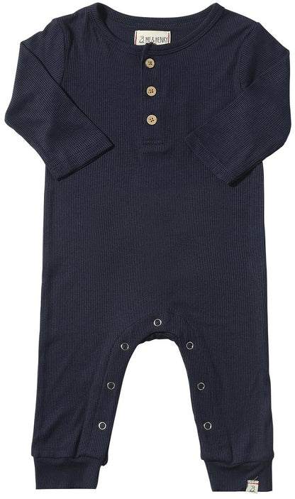 Mason Ribbed Romper - Navy