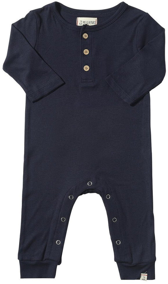Mason Ribbed Romper - Navy