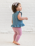 Organic Anya Chambray Ruffle Hem Top