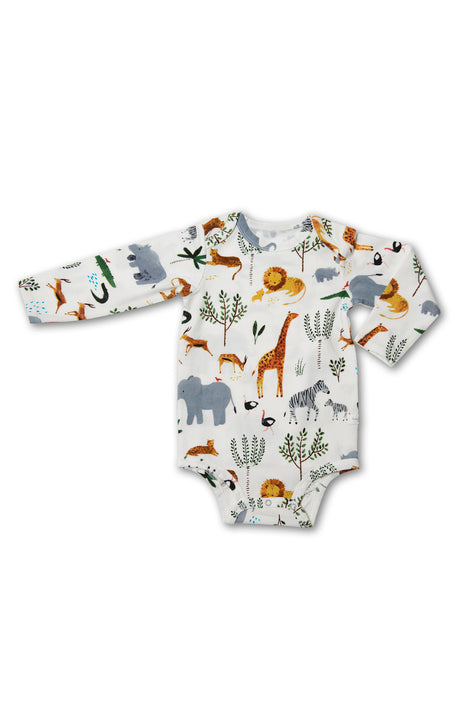 Loulou Lollipop Long Sleeve Bodysuit- Safari Jungle