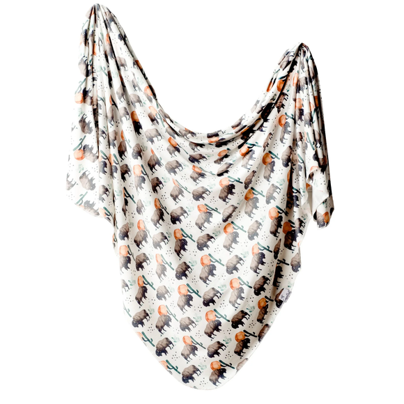 Bison Knit Swaddle Blanket