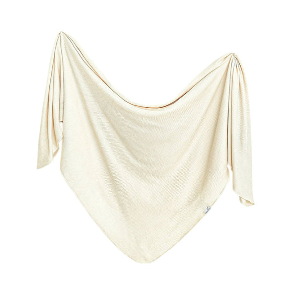Moonstone Rib Knit Swaddle Blanket