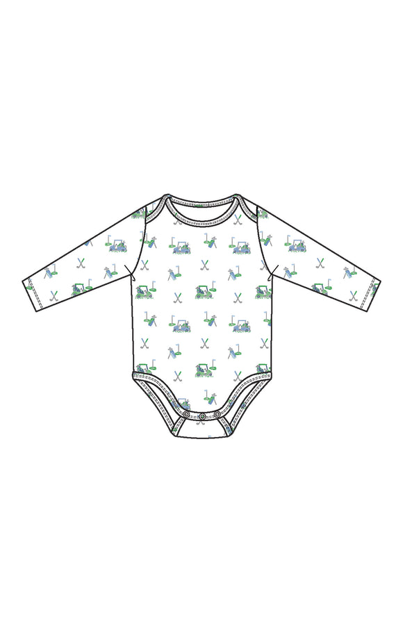 Baby Golf Carts - Blue - Lap Shoulder Bodysuit