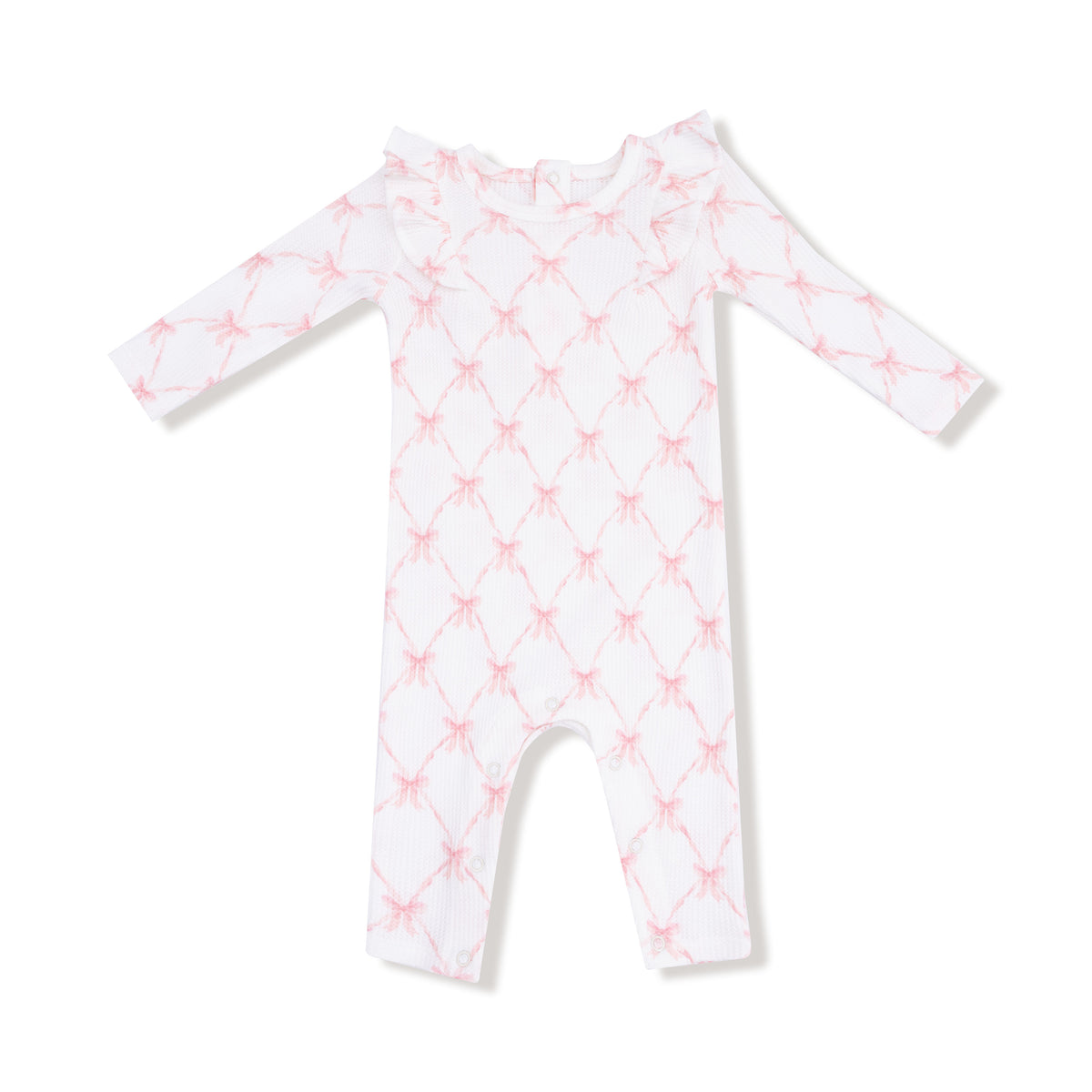 Ribbon Bow Trellis - L/s Ruffle Romper