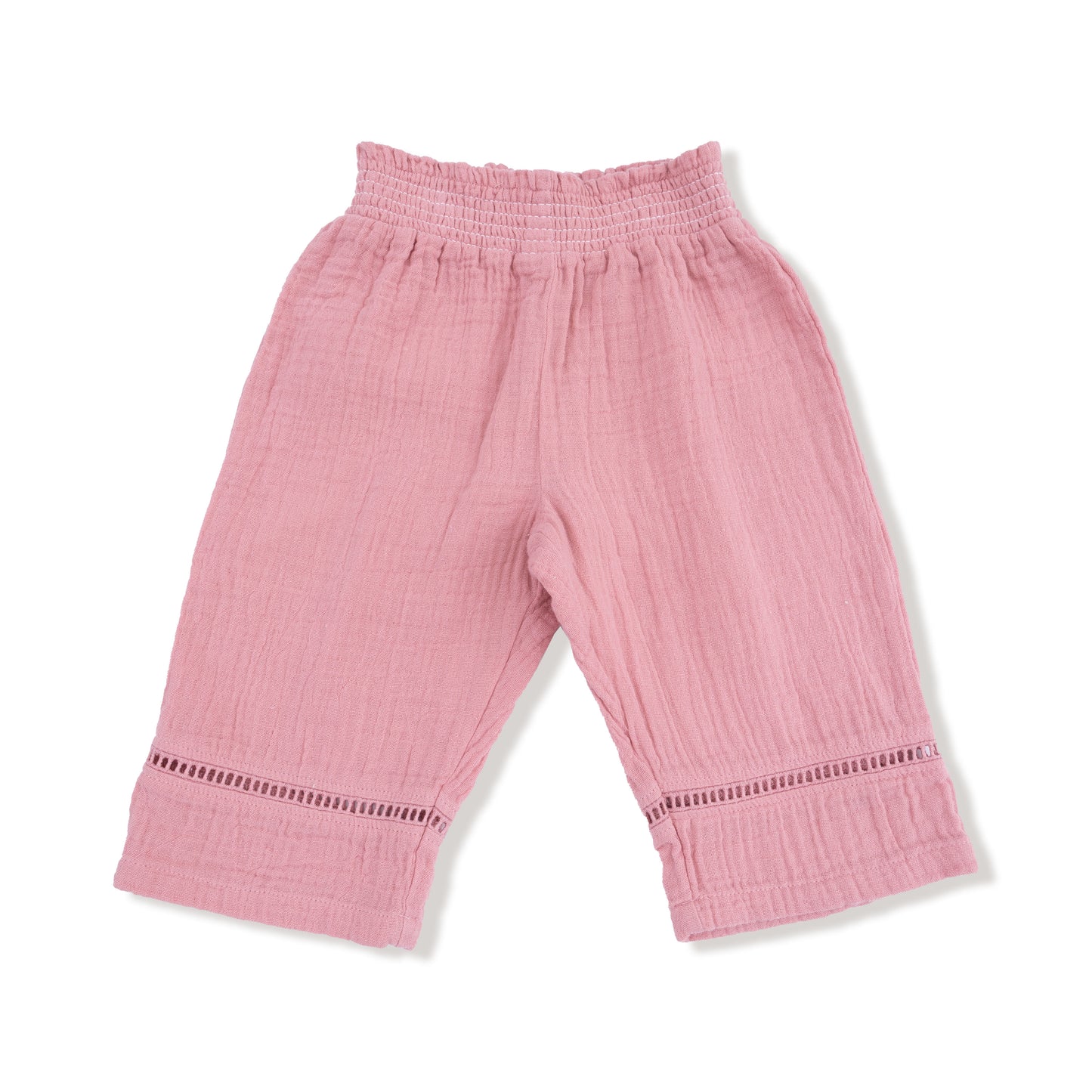 Muslin - Solid - Rose Elegance - Smocked Waist Pants