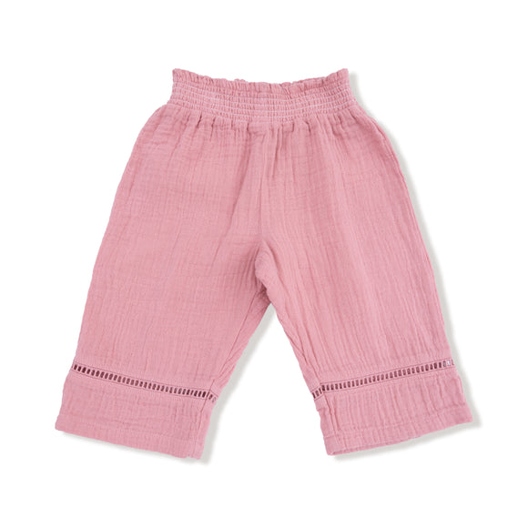 Muslin - Solid - Rose Elegance - Smocked Waist Pants