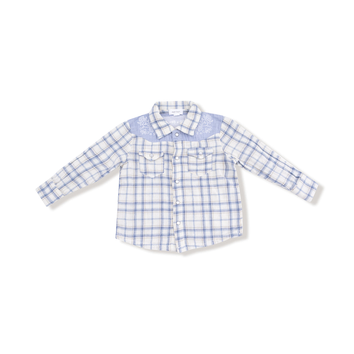 Blue Plaid - L/s Western Pearl Snap Shirt
