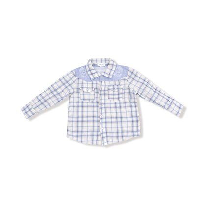 Blue Plaid - L/s Western Pearl Snap Shirt