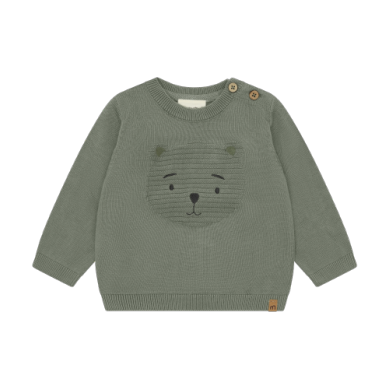 Minymo Cotton Pullover Bear - Moss