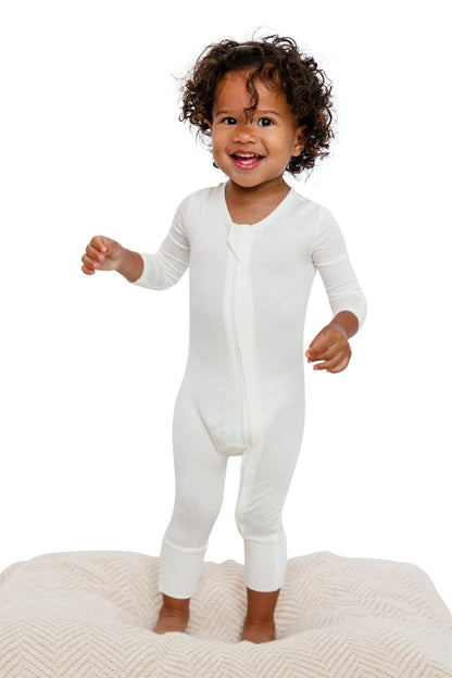 LUXE Bamboo Footless Pajama - White