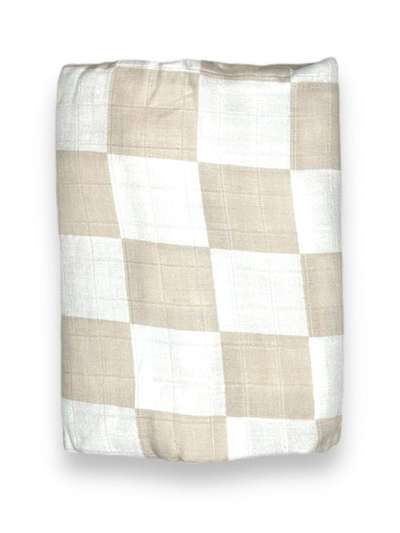 Miller & Co. - Muslin Swaddle, Big Checkered Creme