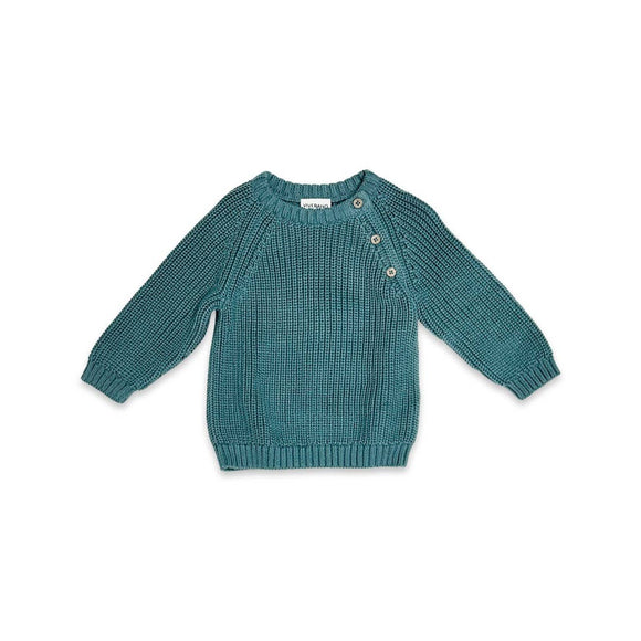 Viverano Organics - Classic Chunky Knit Sweater - Blue