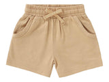 Little Organic Co. - Organic Shorts with pockets relaxed minimalist style: caramel