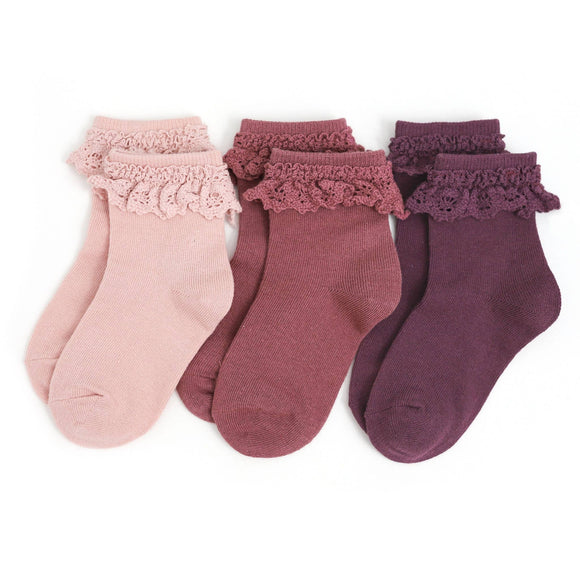 Little Stocking Co. - Sugar Plum Lace Midi Sock 3-Pack