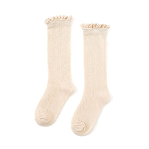 Little Stocking Co. - Vanilla Fancy Lace Top Knee Highs