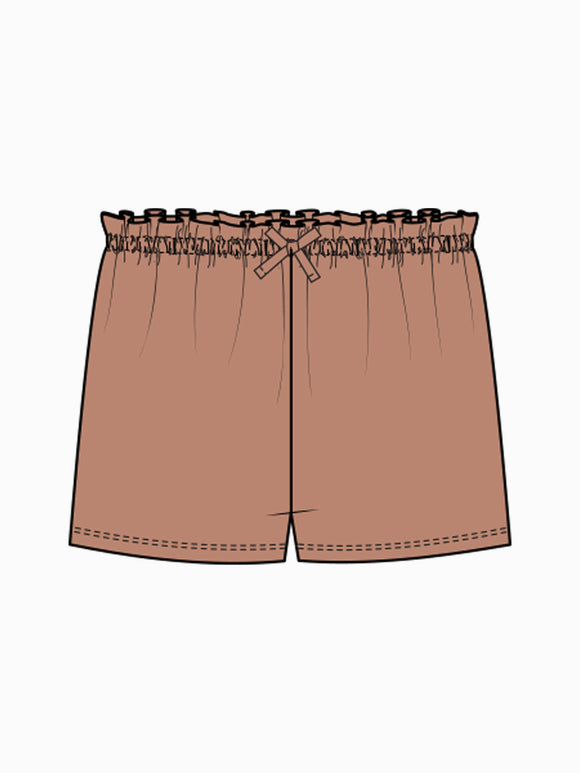 Colored Organics - Fay Ruffle Waist Short - Salmon