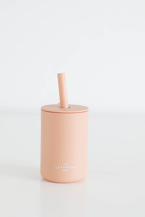 The Saturday Baby Silicone Straw Cup - Peach