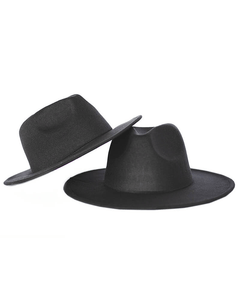Bordeaux Flat Brim Hat - Noir