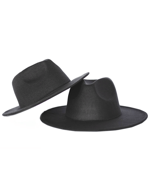Bordeaux Flat Brim Hat - Noir