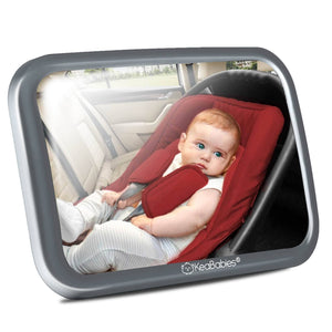 Baby Car Seat Mirror (Large, Sleek Gray)