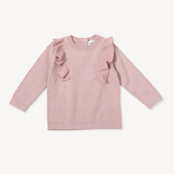 Viverano Organics - Milan Ruffle Bobble Sweater - Blush