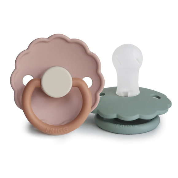 FRIGG Daisy Natural Rubber Baby Pacifier - (Biscuit/Lily Pad)